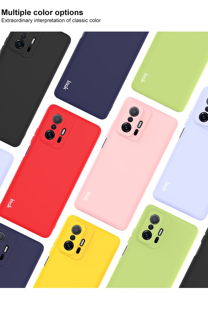 IMAK UC-2 Series Colorful Anti-scratch Soft TPU Well-protected Phone Case Shell for Xiaomi 11T/11T Pro - Black