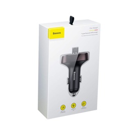 [6953156278745] Baseus Car Charger Bluetooth Fm Transmitter T-Typed MP3 USB TF microSD 3.4A Dark Coffee