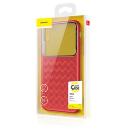 [6953156284500] Baseus iPhone Xs case Glass &amp; Weaving Red (WIAPIPH58-BL09)