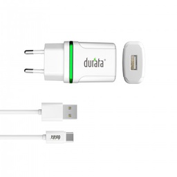 [54916269] Durata Home Charger Smart Mini + Type-C Cable 2-1 1A Output - DR-65C - White