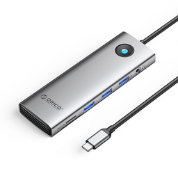 ORICO PW11-10P 10 in 1 Type-C to USB-A*3+3.5mm Audio+SD&amp;TF+HDMI+VGA+Gigabit LAN Port+PD100W Multifunction Docking Station Gray